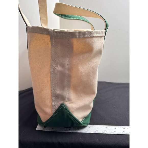 L.L. Bean Boat & Tote Bag Bangor 2005-2016 Limited Edition Canvas Bag Green Stra - Picture 5 of 9